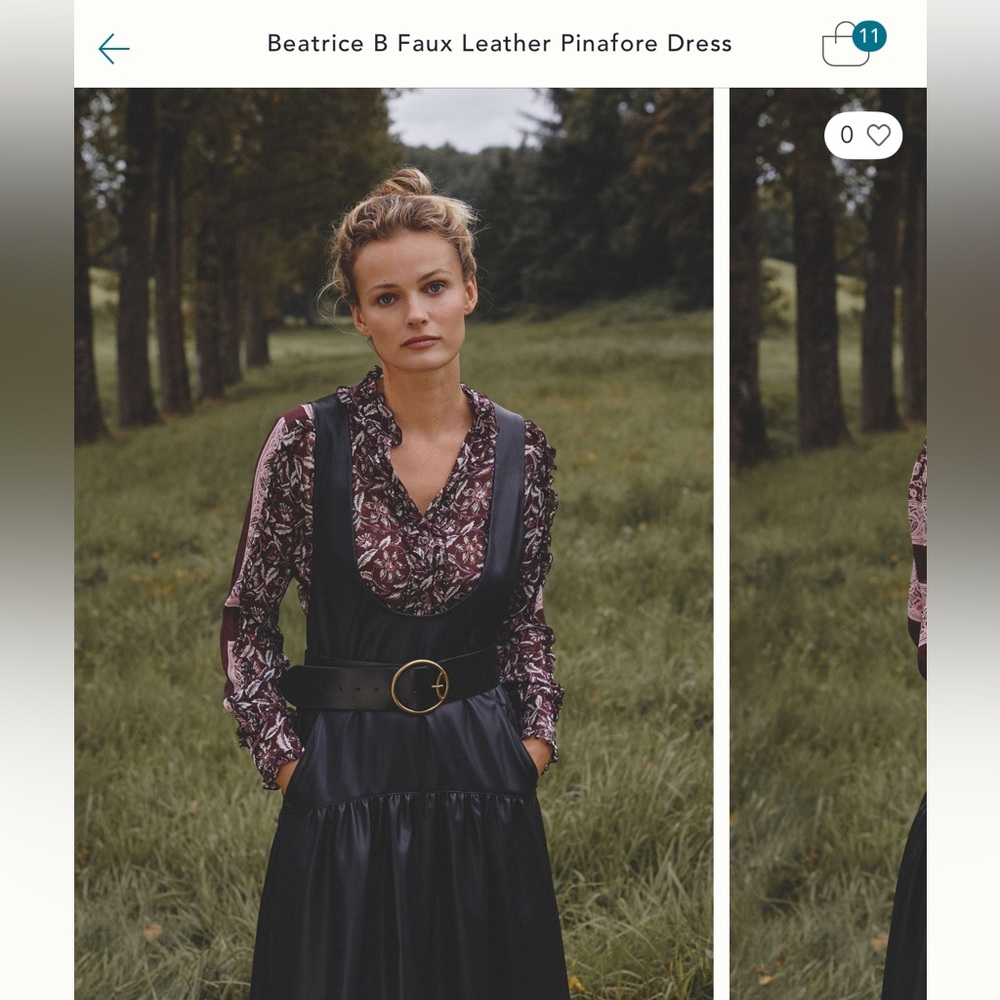 Beatrice B Faux Leather Pinafore Dress